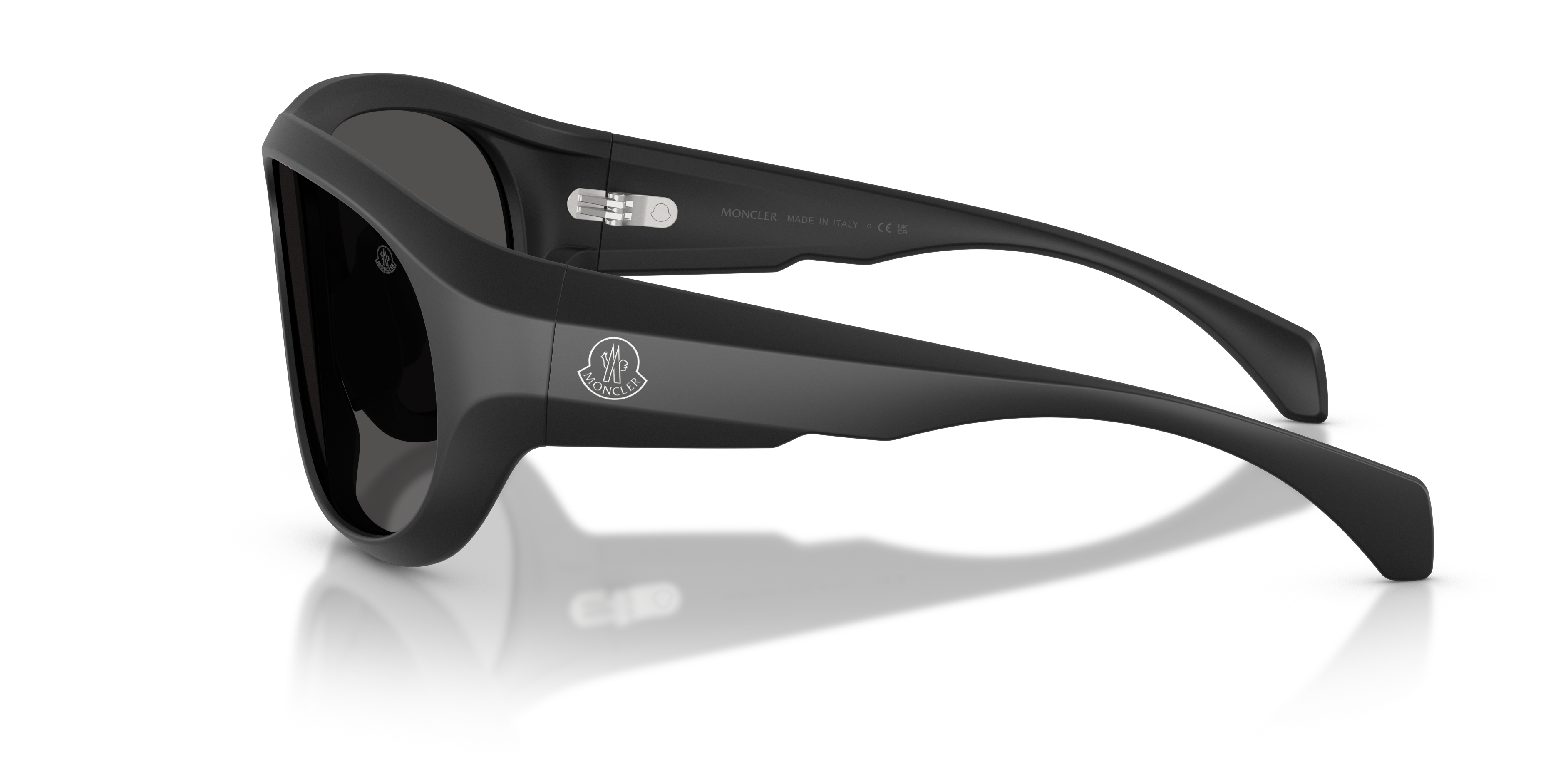 Moncler Unisex Moncler ME8013 BLEACHER 500687 Sunglasses Injected Black Grey Round Norma
