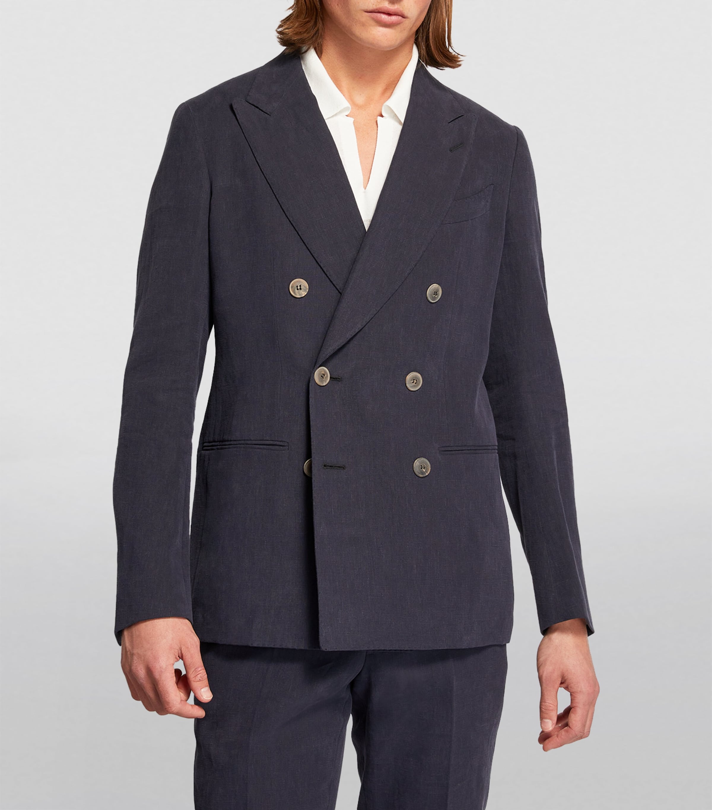 Linen Double-Breasted Suit