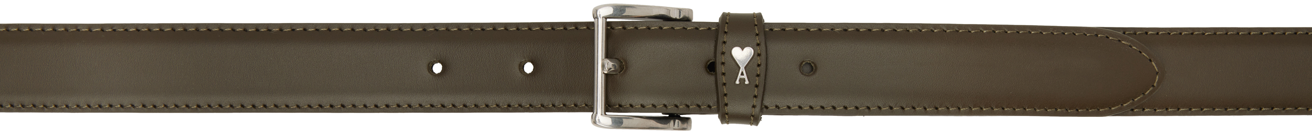 AMI Paris Khaki Leather Paris Paris Belt