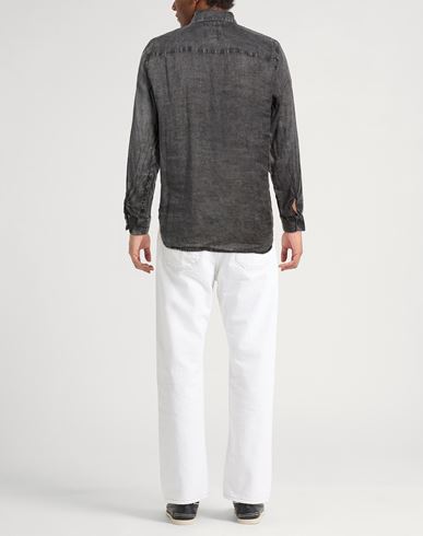 Man Shirt Charcoal Size L Linen