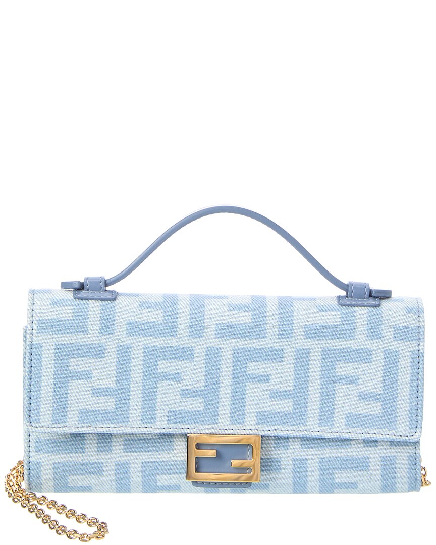 Baguette Denim Wallet On Chain