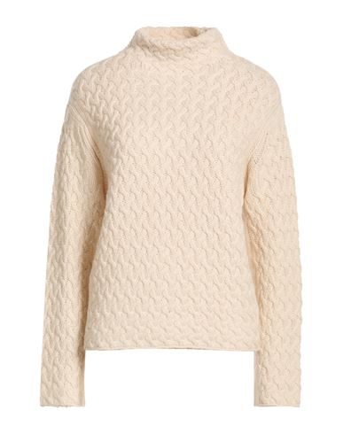Woman Turtleneck Beige Size 8 Cashmere