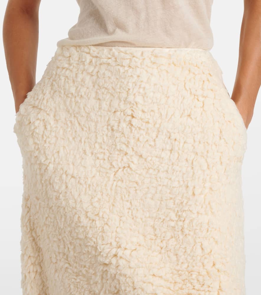 Cotton fleece midi skirt