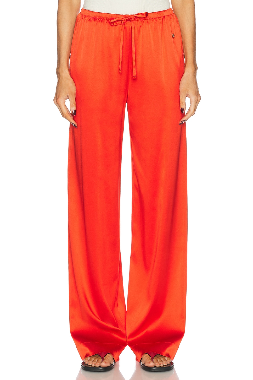Eterne Brody Silk Pant in Poppy - Red. L/XL also in