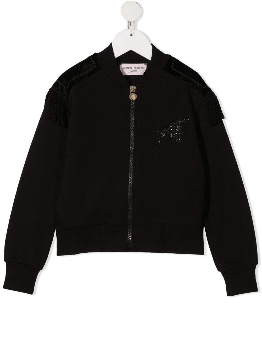 Epaulette-detail bomber jacket - Black