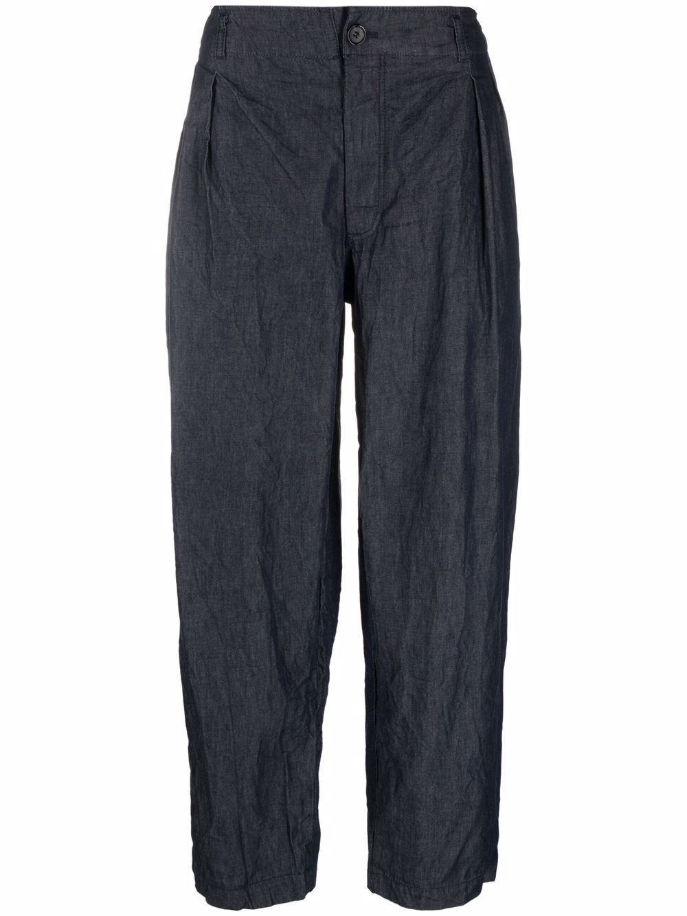 Crinkled wide leg trousers - Blue