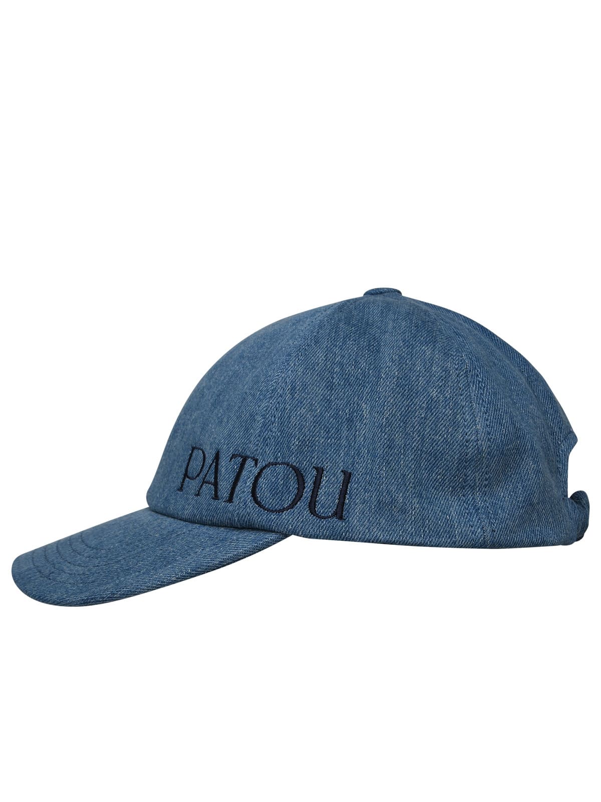 Embroidered-logo denim cap - Blue