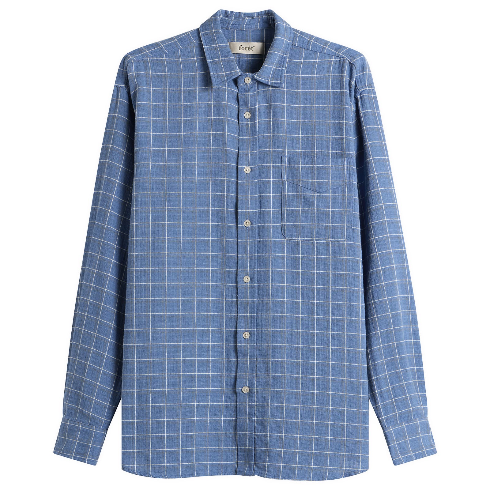 Men's Scout Loose Weave Check Shirt Light Blue Check