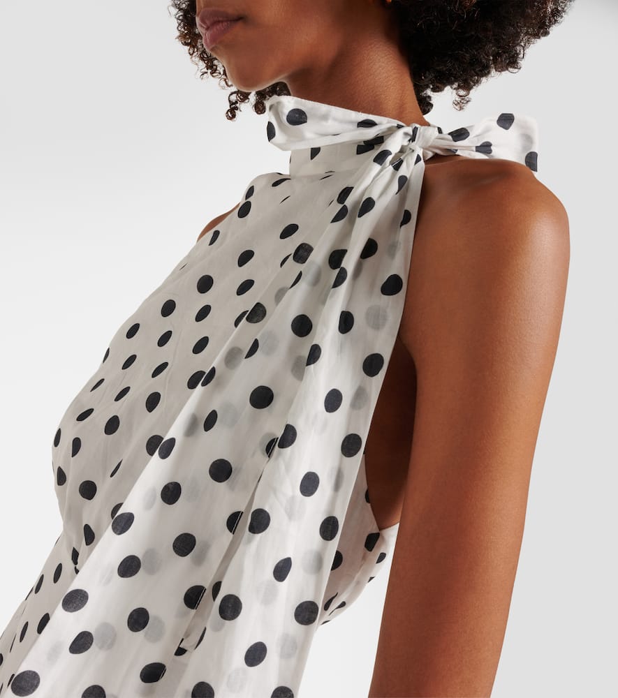 Rixo Eleanor halterneck cotton midi dress