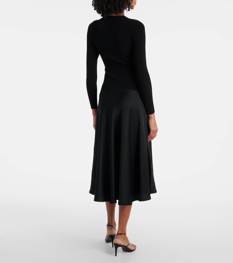 Vaughn satin-trimmed midi dress