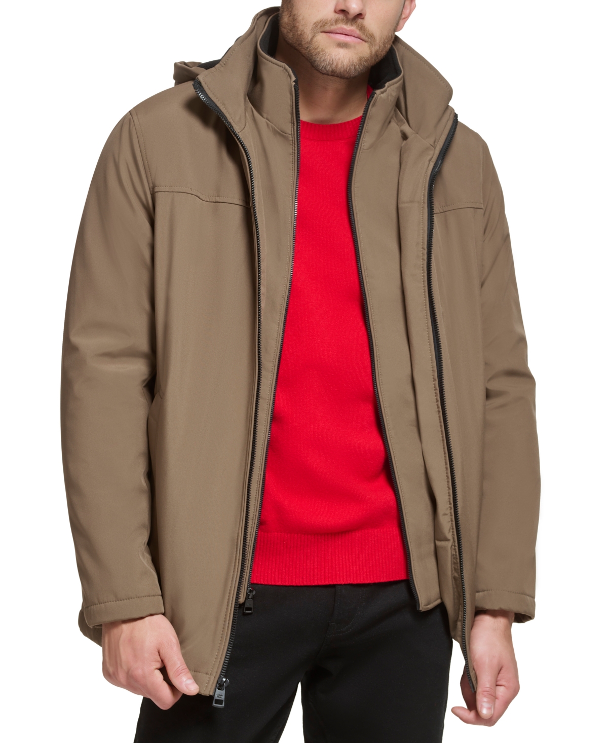 Men's Infinite Stretch Jacket With Polar Fleece Lined Bib - Dark Tan