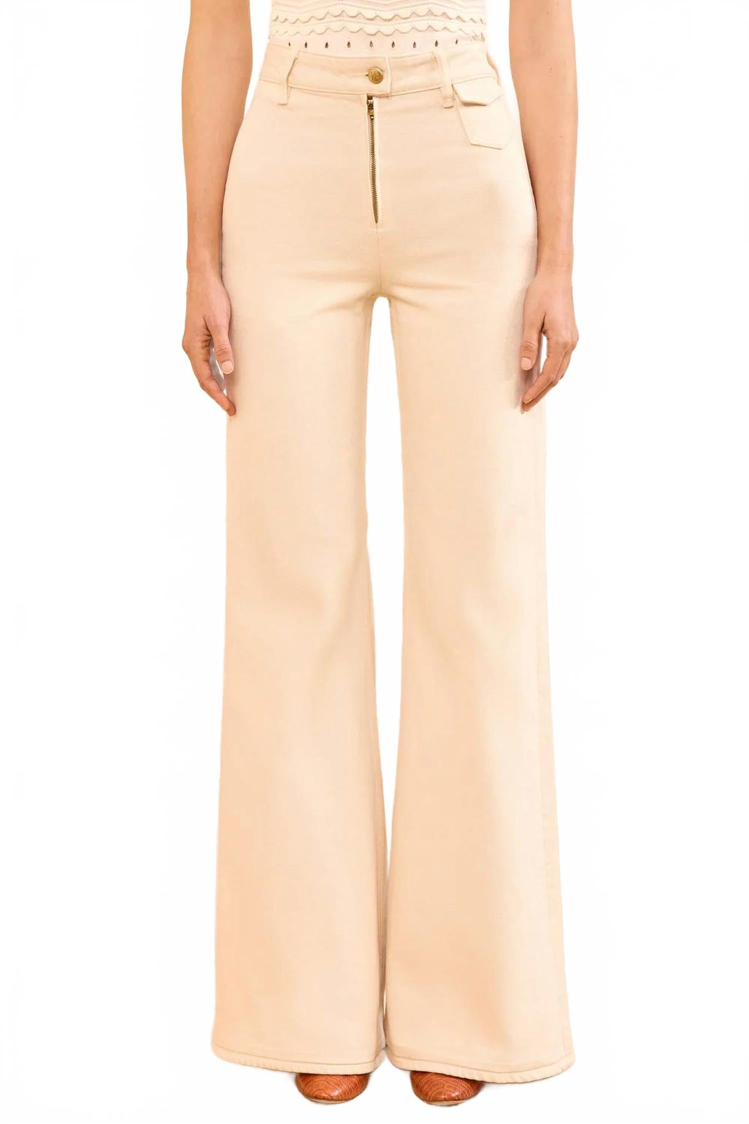 Odelia High Rise Wide Flare Jeans In Cowrie
