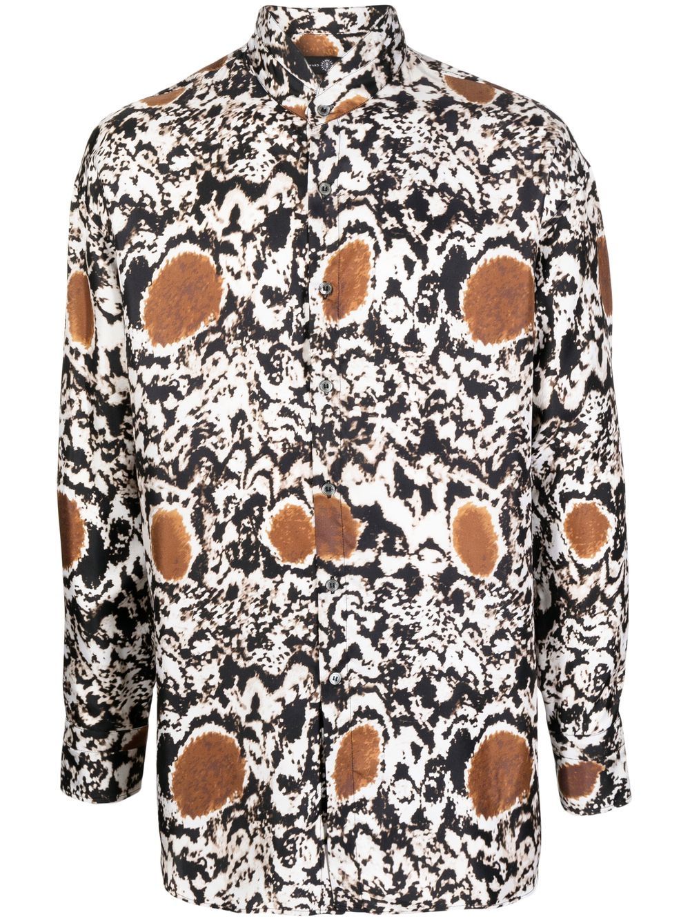 Abstract-pattern long-sleeve shirt - White