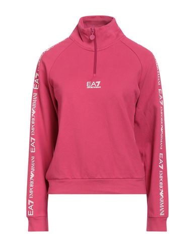 Woman Sweatshirt Magenta Size L Cotton, Elastane