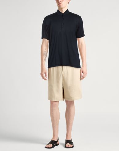 Man Polo shirt Midnight blue Size 40 Silk, Cotton