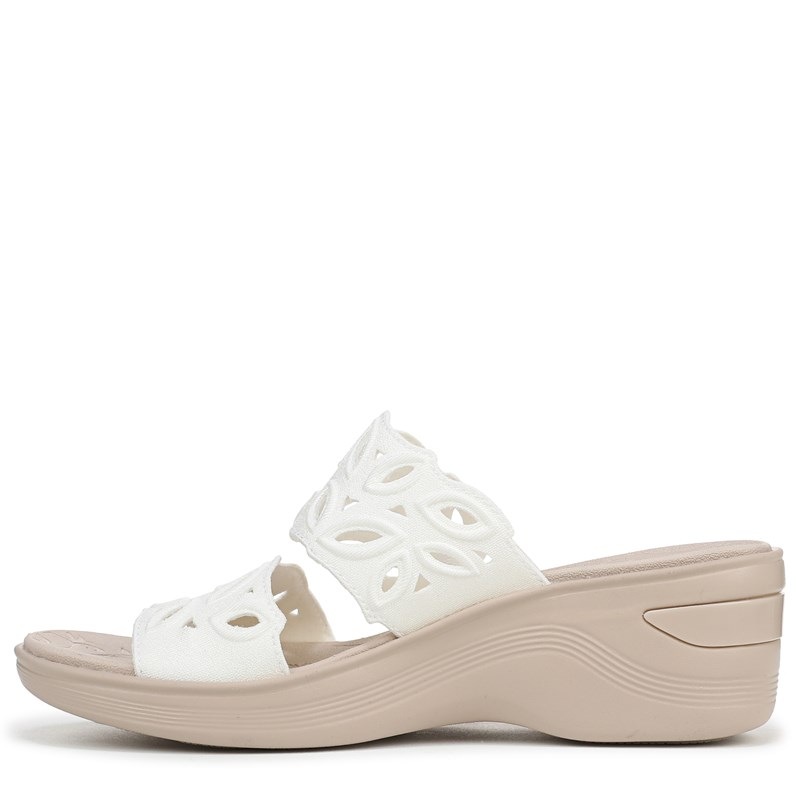 Women's Delight Wedge Sandals (Bright White Shimmer Fabric)