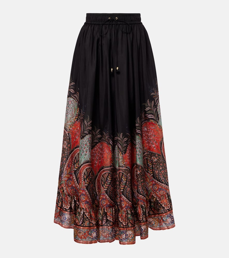 Rhiannon ruffled silk maxi skirt