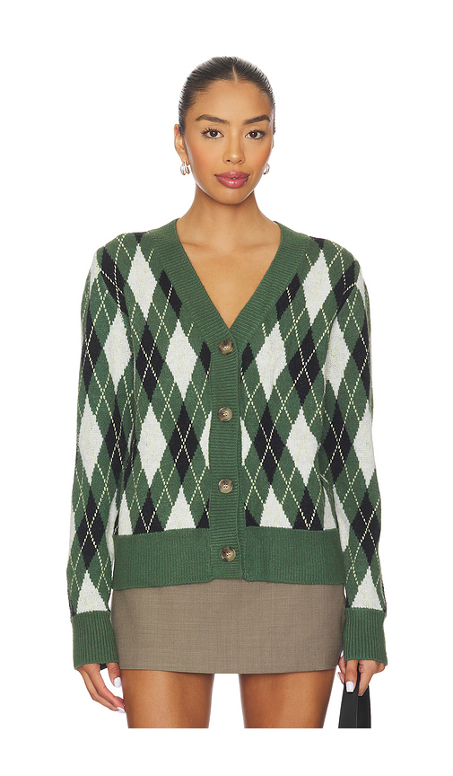 ALL THE WAYS Evelyn Argyle Cardigan in Green. L. Also in XS