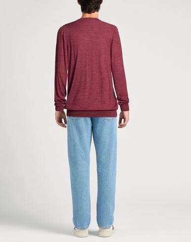 Man Sweater Burgundy Size 38 Virgin Wool, Silk