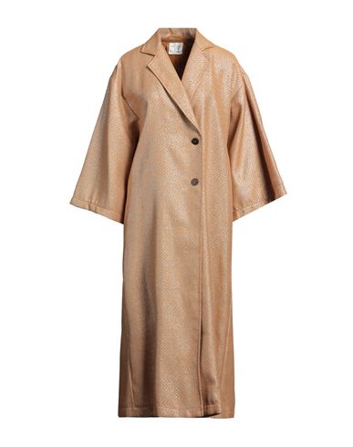 Forte_forte Woman Overcoat & Trench Coat Camel Size 2 Cotton, Polyester, Metallic Polyester