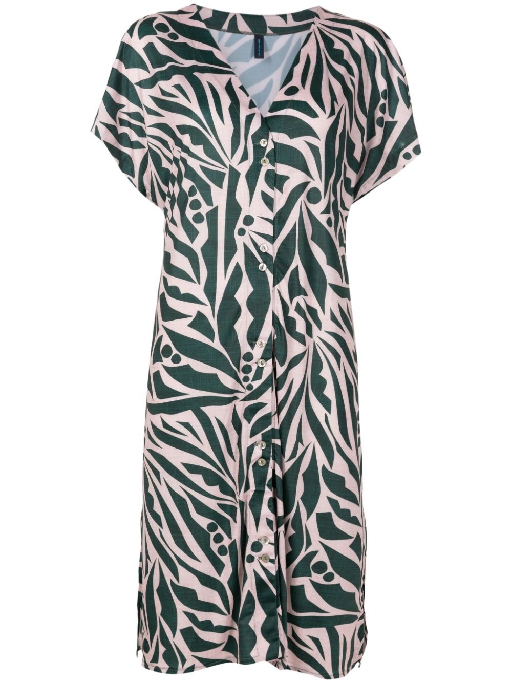 Artemis graphic-print midi dress - Green