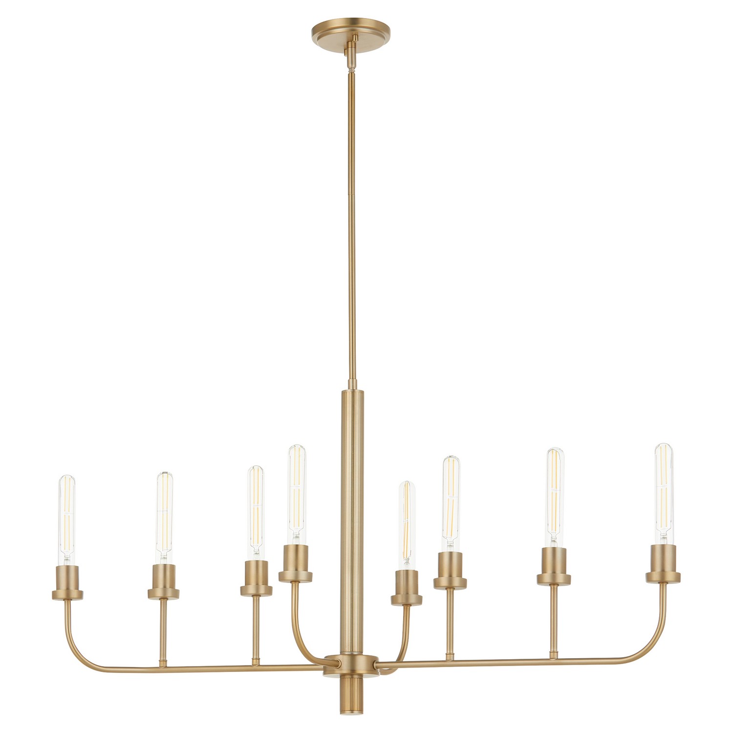 Aged Brass Eight Light Chandelier from the Sheridan Collection