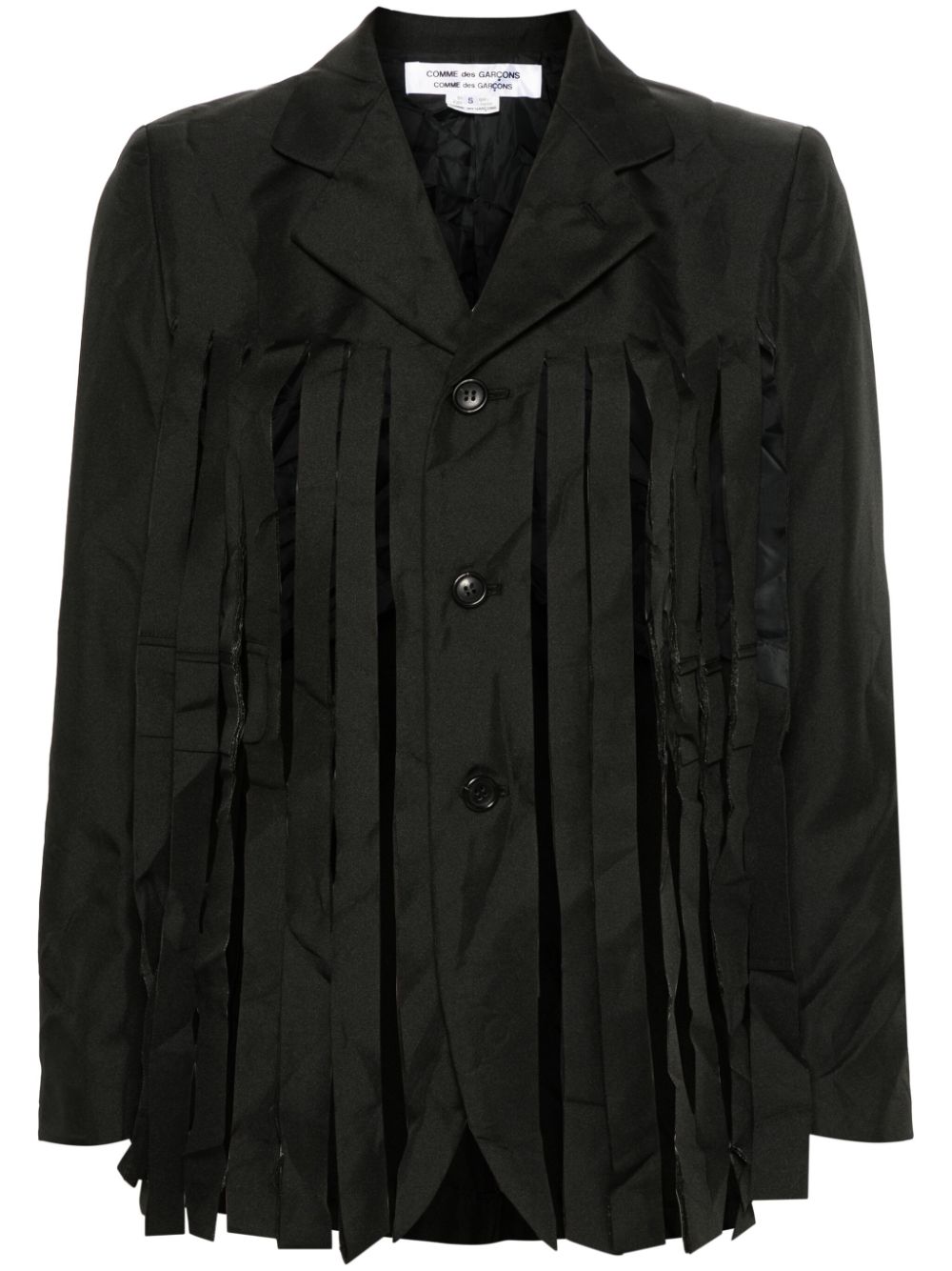 Fringe-detail blazer - Black