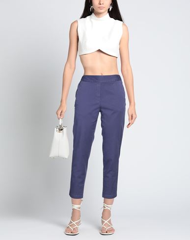 Woman Pants Purple Size 6 Cotton, Elastane