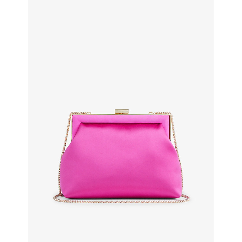 Womens Pur-magenta Connie Satin Clutch bag 