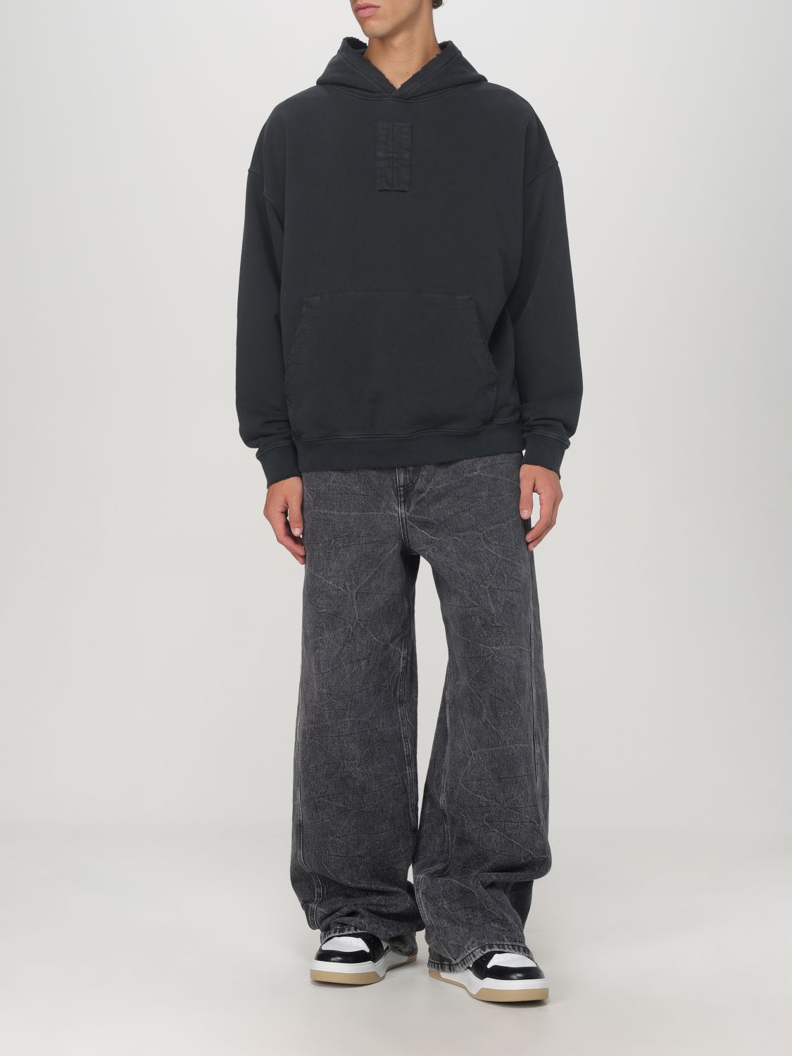 Logo-print hoodie - Black
