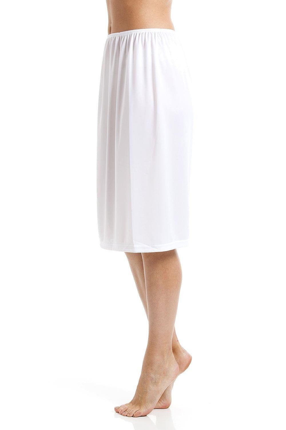 Camille Classic 24' Cling Resistant Under Skirt Half Slip In White