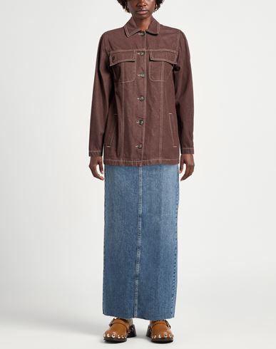 Woman Denim shirt Brown Size 4 Cotton