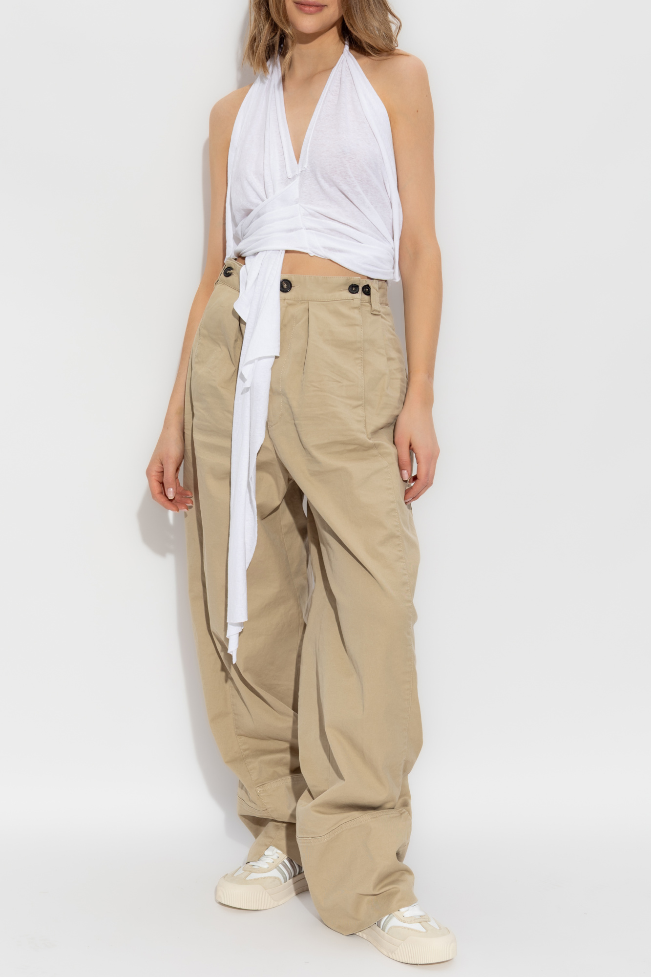 Dsquared2 Trousers With Loose Legs, Women's, Beige