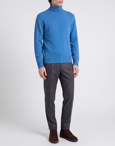 Man Turtleneck Blue Size M Virgin Wool