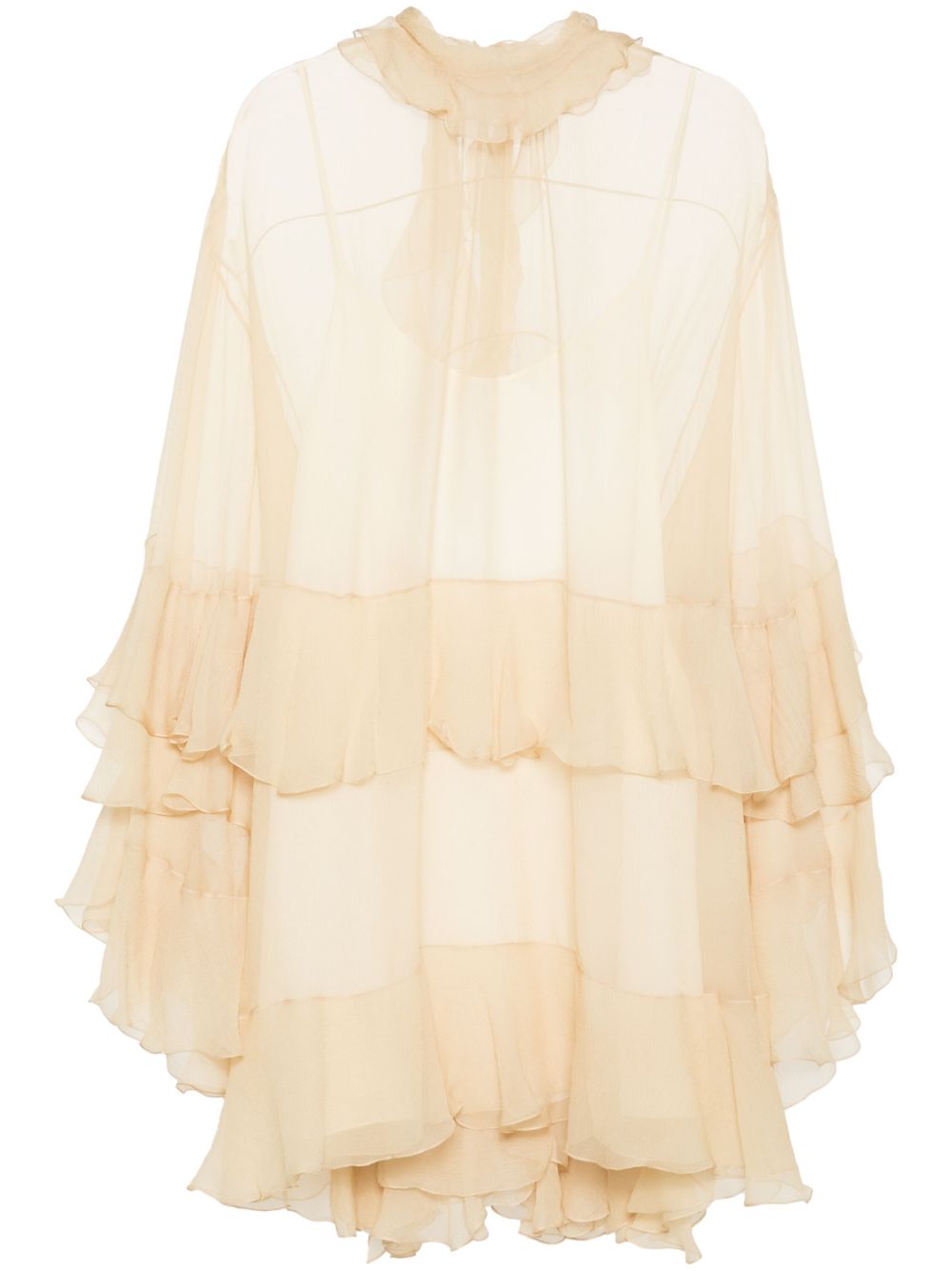 Ruffled mini dress - Neutrals