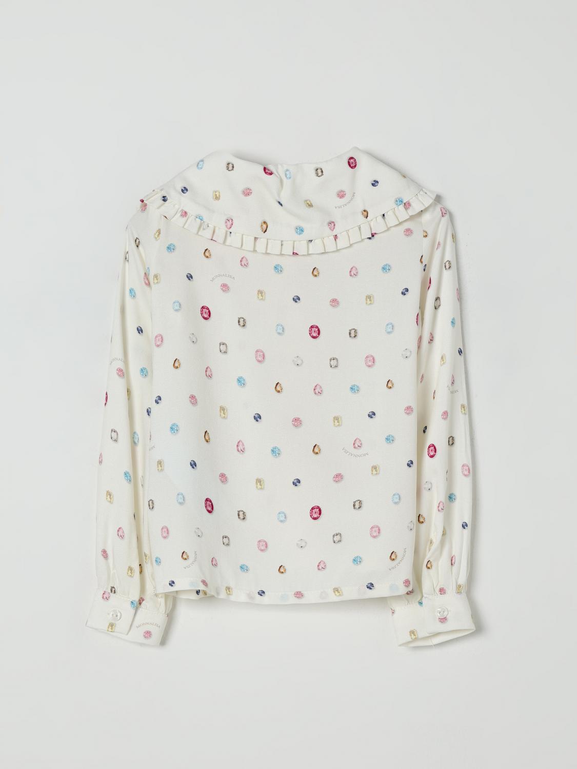 Ruffled-collar button-up shirt - White