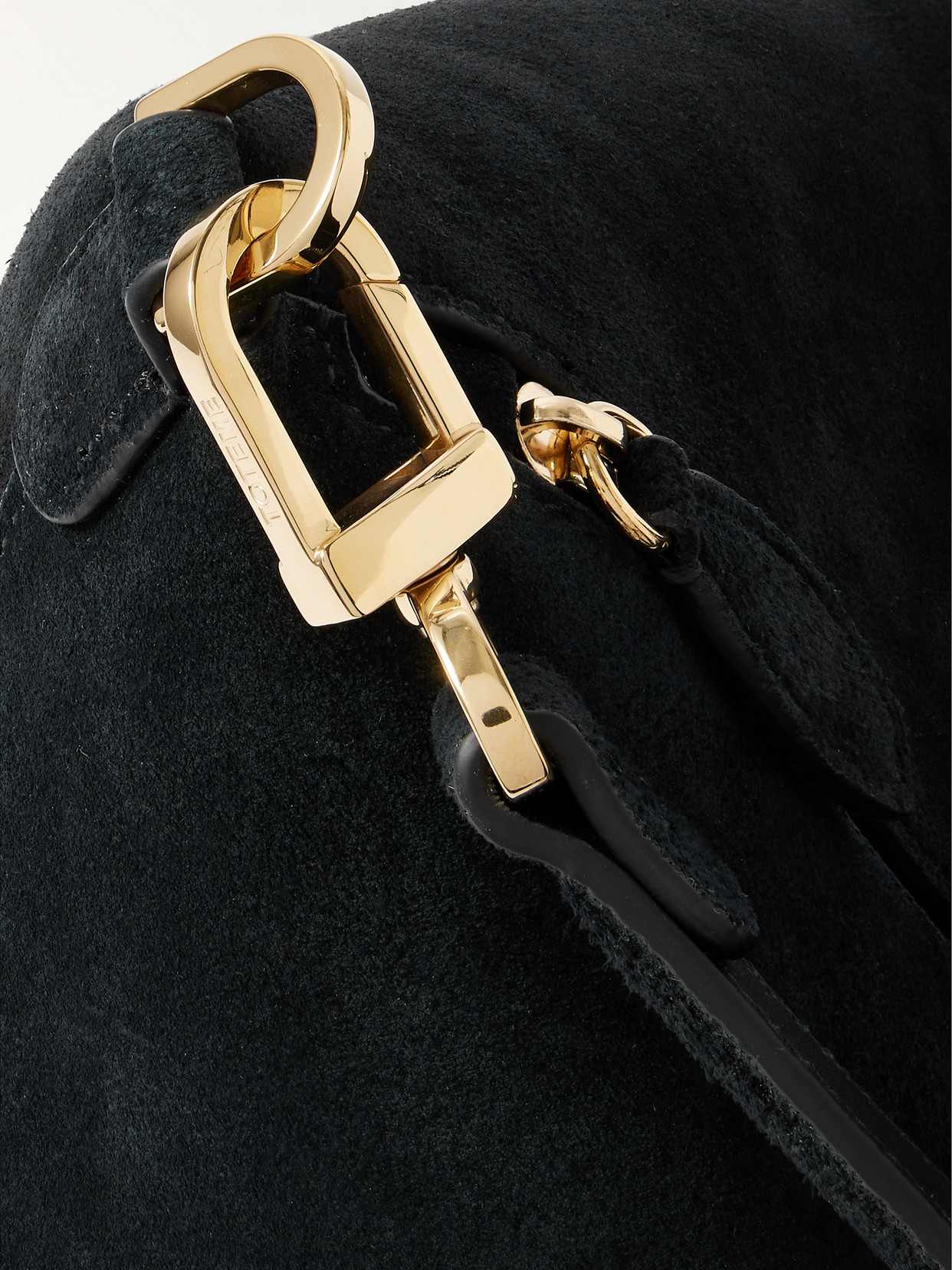 Bevel Medium Suede Tote - Black