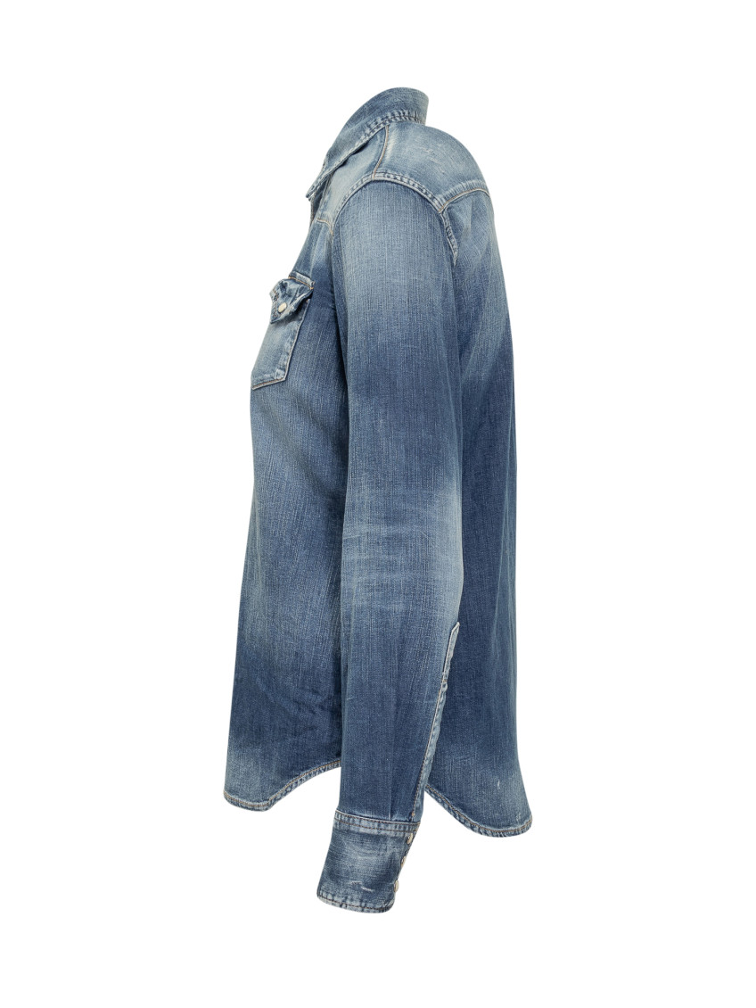 Blue Slim Solid Shirt