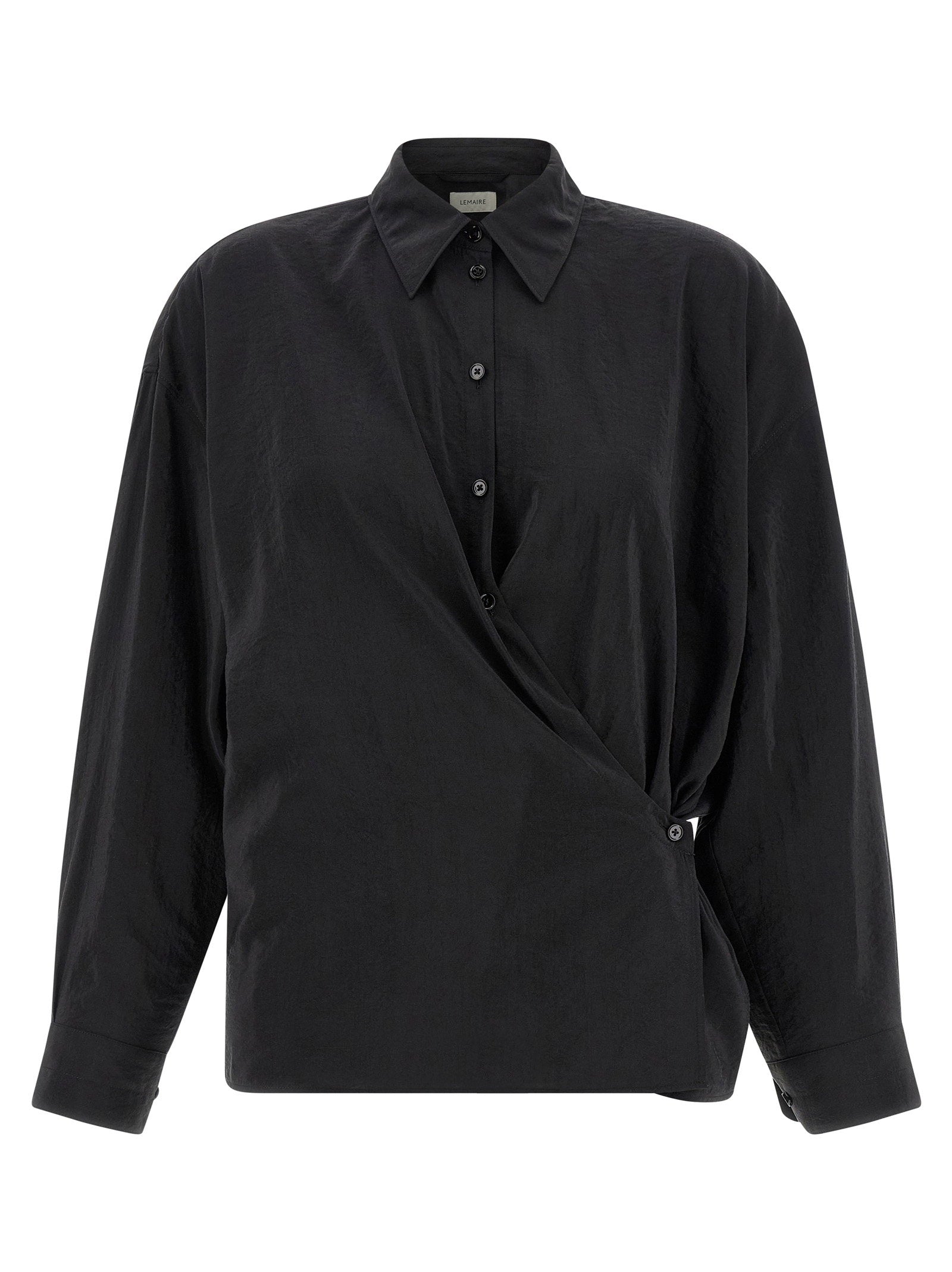 Straight Collar Twisted Shirt