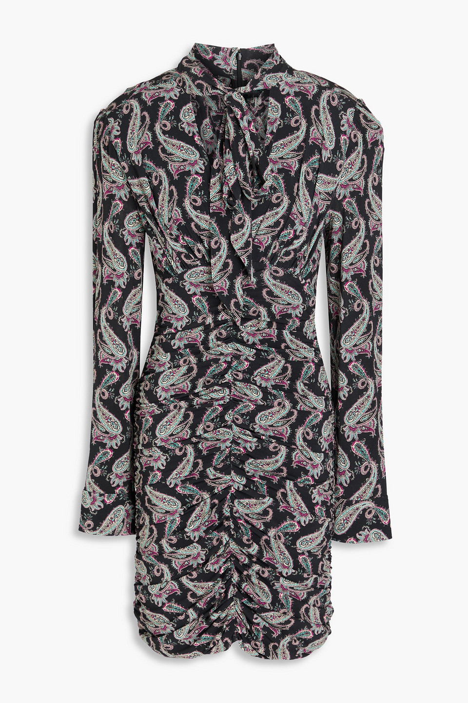 Linaziki ruched paisley-print jersey mini dress