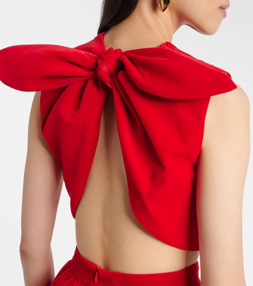Cotton velvet crop top