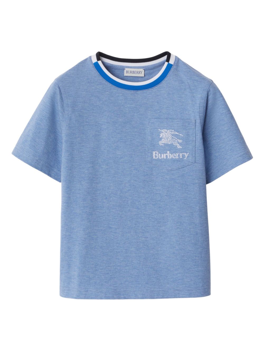 EKD-embroidered cotton T-shirt - Blue