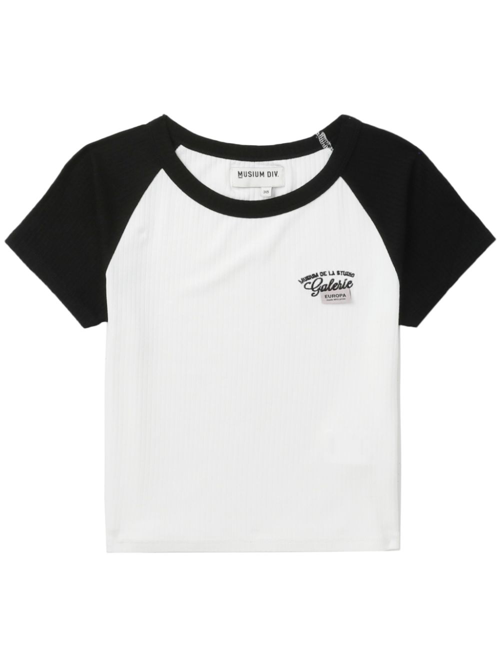 Logo-embroidered ribbed T-shirt - White