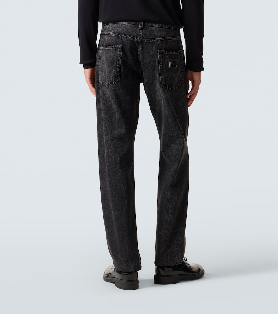 Mid-rise straight jeans