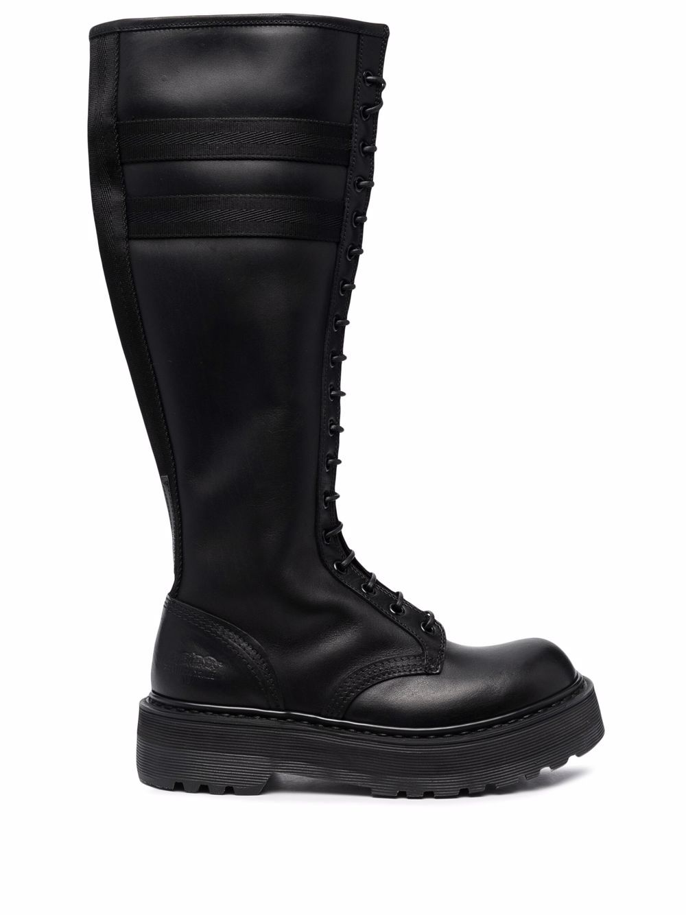 Striped knee-high boots - Black