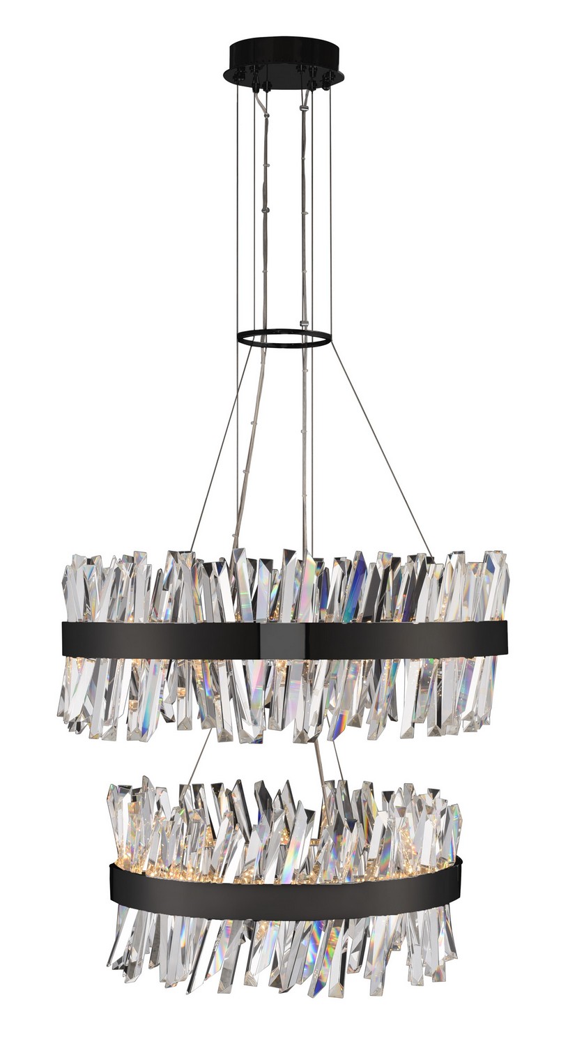 Matte Balck LED Pendant from the Glacier Collection