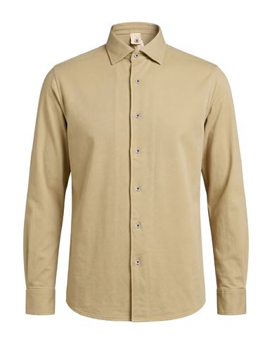 Man Shirt Sage green Size 44 Cotton, Elastane