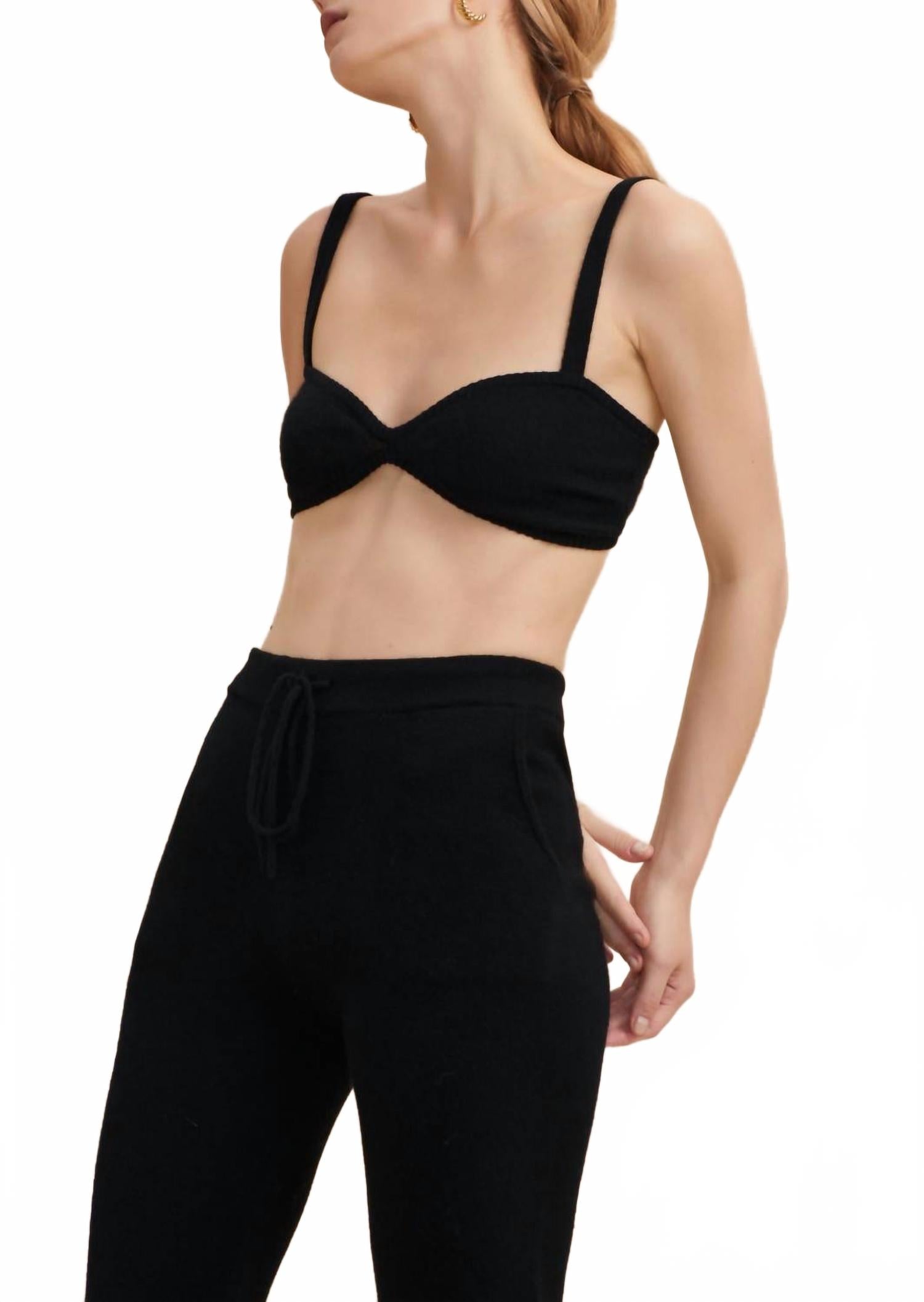 Vicia Cashmere Bralette In Black