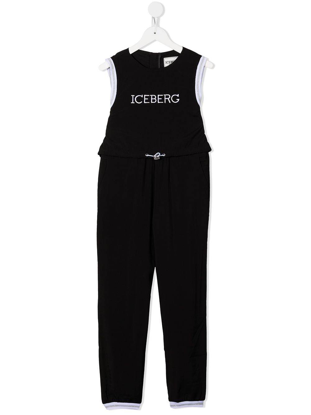 Embroidered-logo jumpsuit - Black
