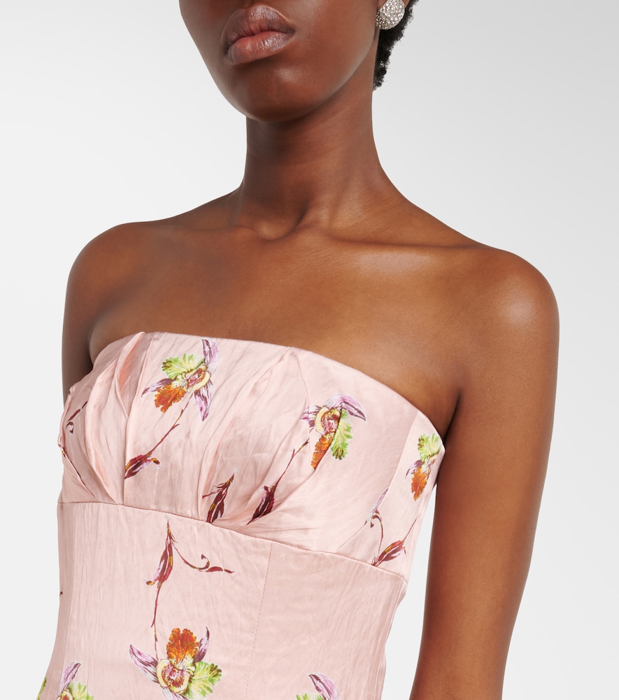 Kaia floral satin bustier dress